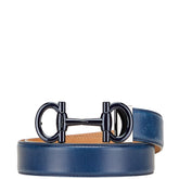 サルヴァトーレフェラガモ LIMITED EDITION ガンチーニ ベルト ブルー レザー メンズ Salvatore Ferragamo 【中古】